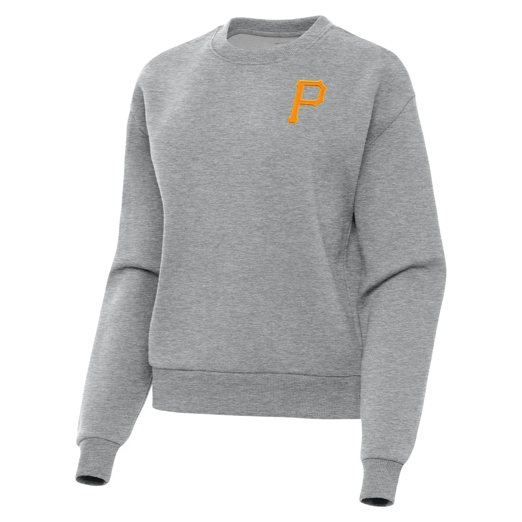 MLB Pittsburgh Pirates Women's Antigua Victory Crewneck Sweater - Heather gray