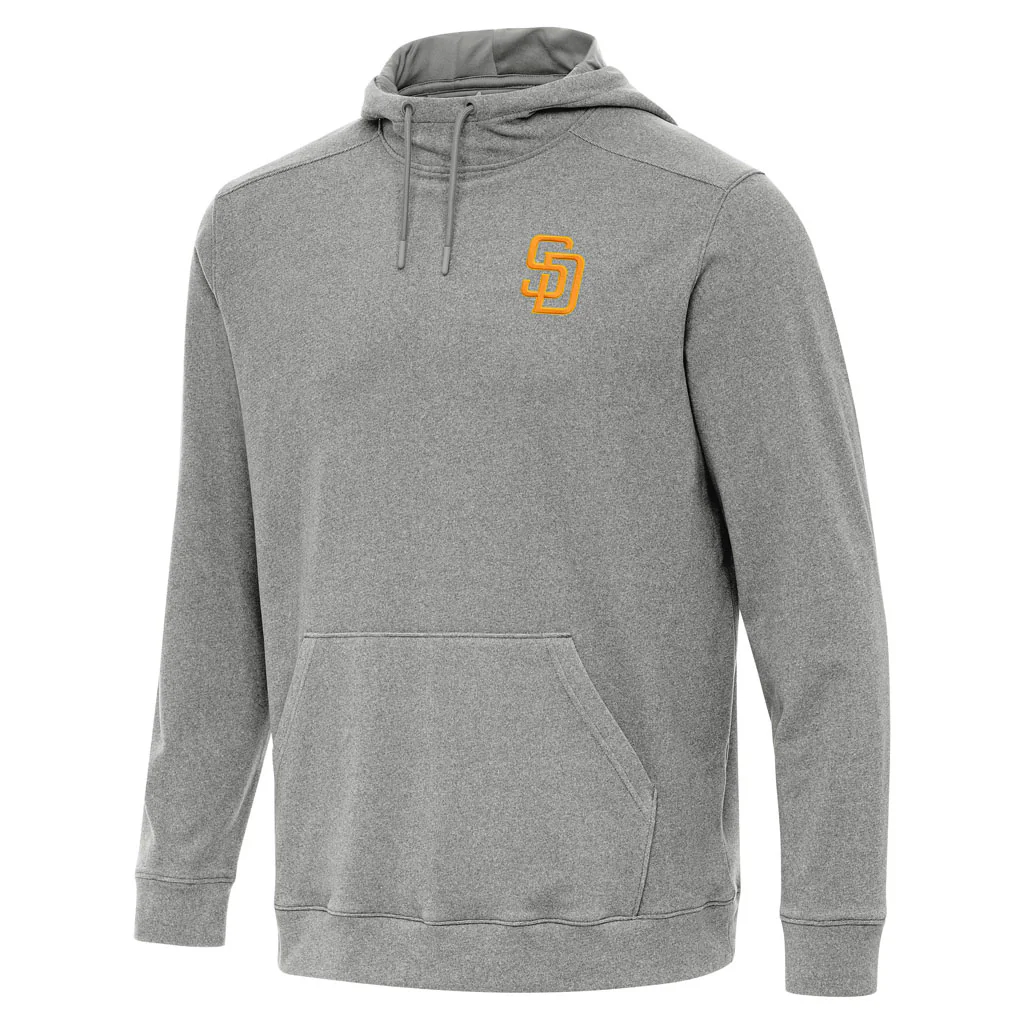 MLB San Diego Padres Antigua Cloud Pullover Hoodie - Heather black