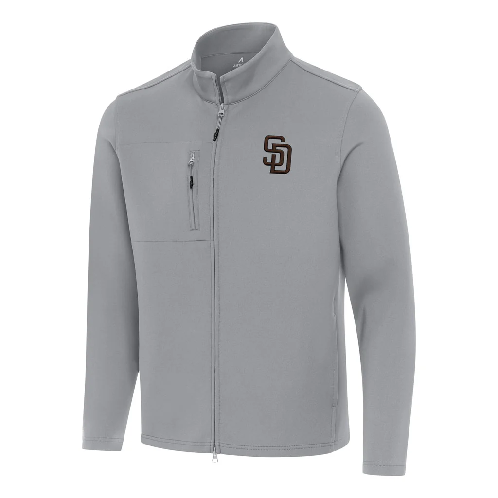 MLB San Diego Padres Antigua Objection DBP Full Zip Jacket - Gray