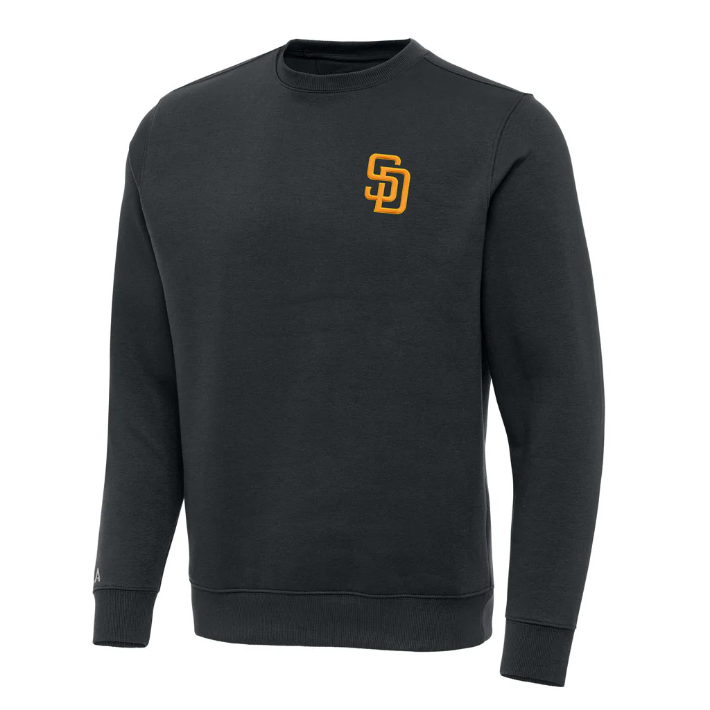MLB San Diego Padres Antigua Victory Crewneck Sweater - Charcoal