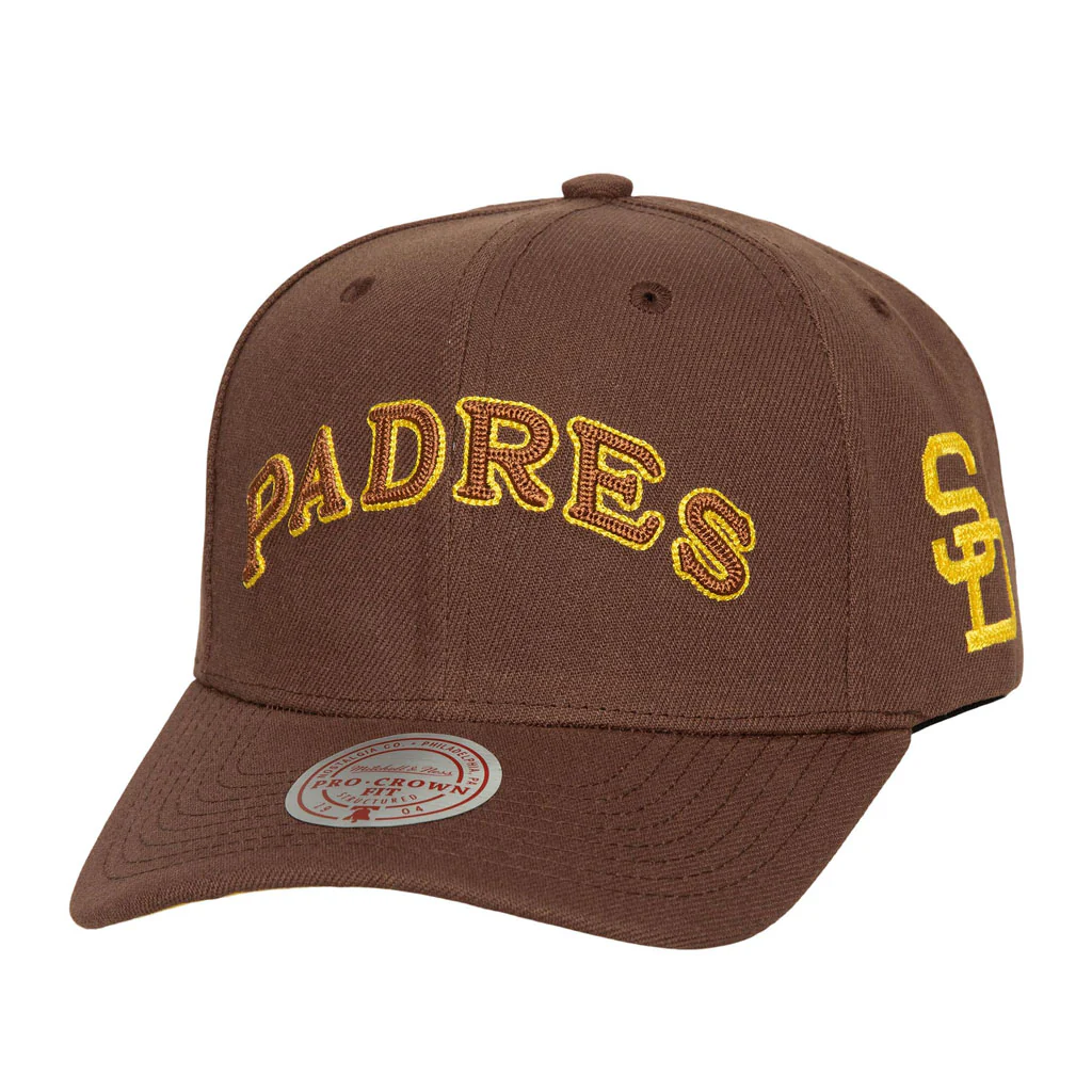 MLB San Diego Padres Mitchell & Ness Chain Gang Snapback Hat - Brown