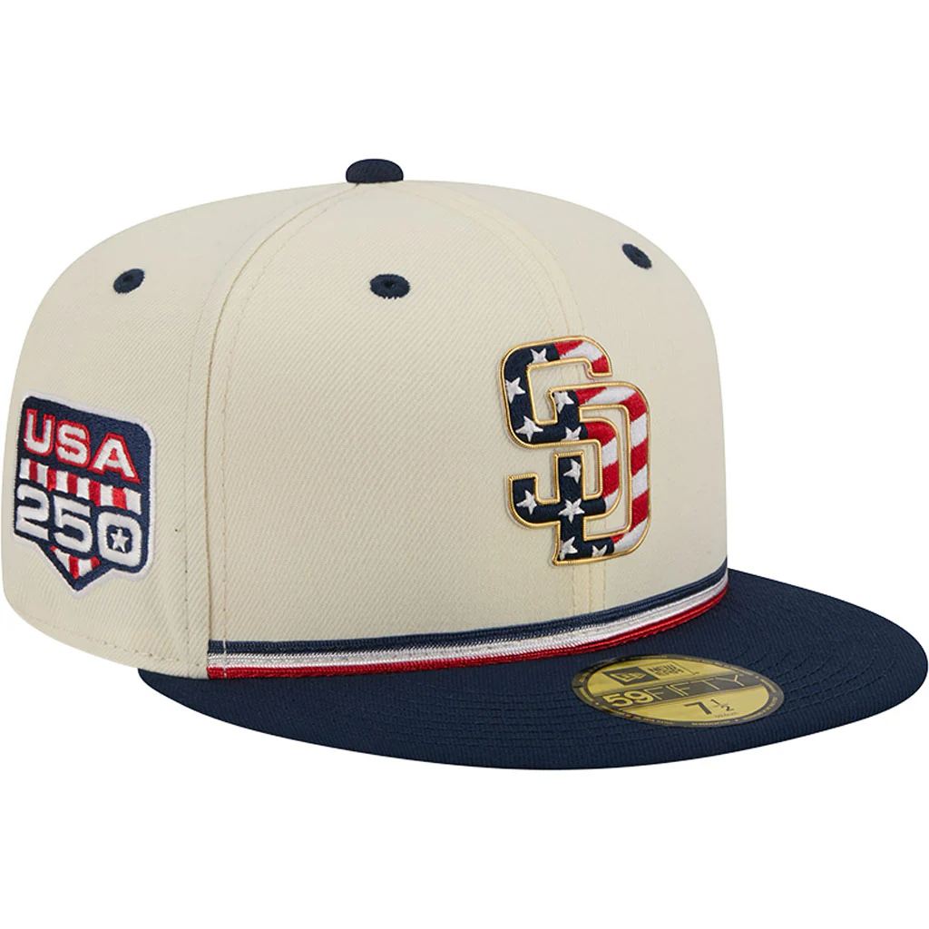 MLB San Diego Padres New Era 2026 4th of July 59FIFTY Fitted Hat - Cream - Image 2