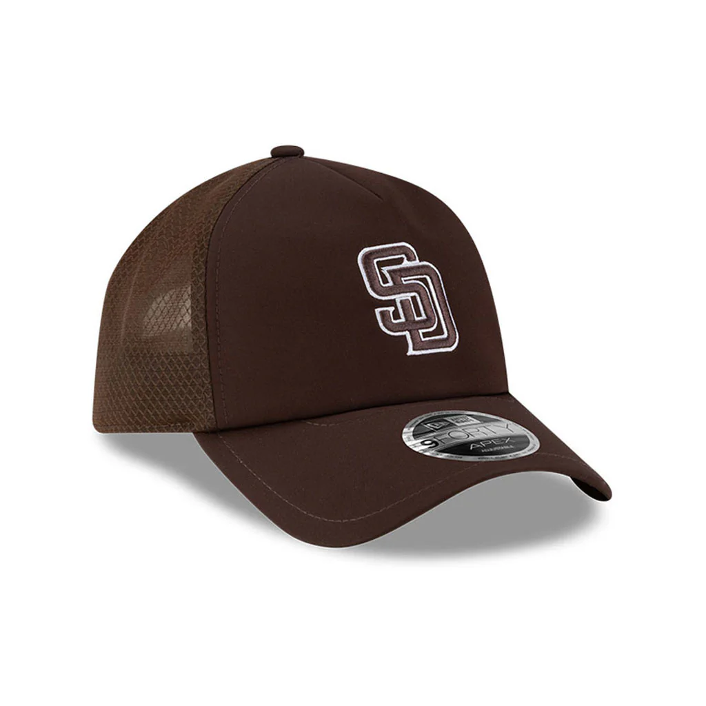 MLB San Diego Padres New Era Batting Practice Apex 9FORTY Snapback Hat - Brown - Image 2