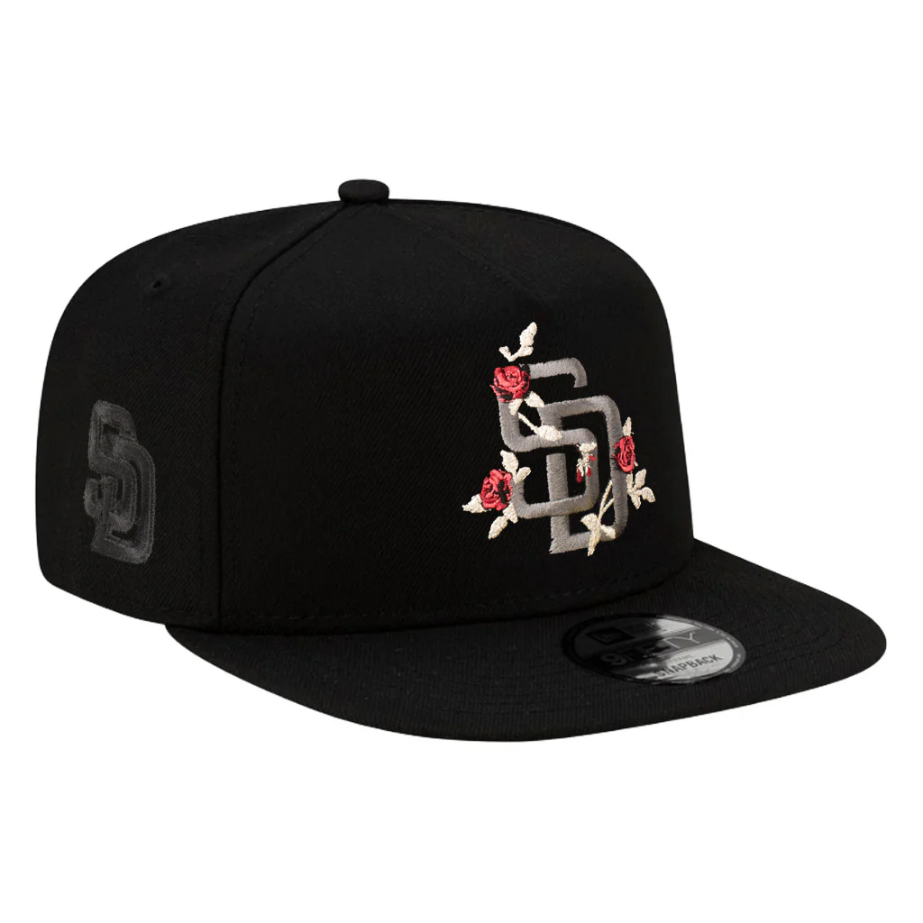 MLB San Diego Padres New Era Black Roses 9FIFTY A-Frame Snapback Hat - Black - Image 2