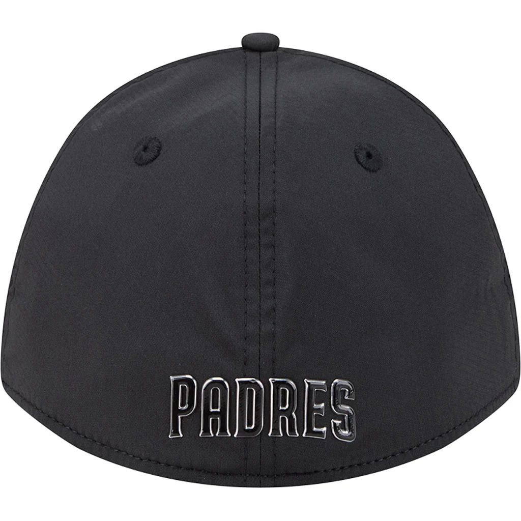 MLB San Diego Padres New Era Metallic 39THIRTY M-Crown Flex Fit Hat - Black - Image 6
