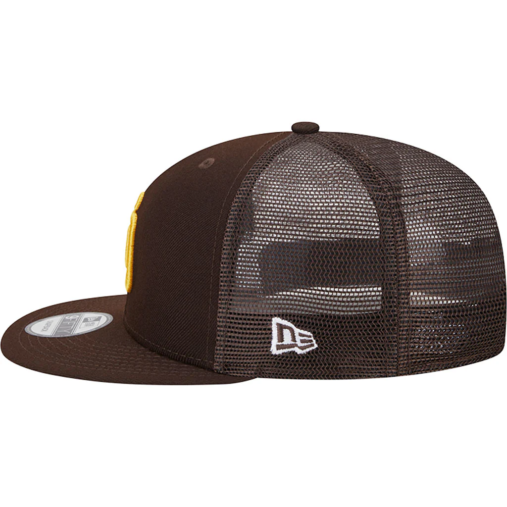MLB San Diego Padres New Era OTC Trucker 9FIFTY Snapback Hat - Brown - Image 4
