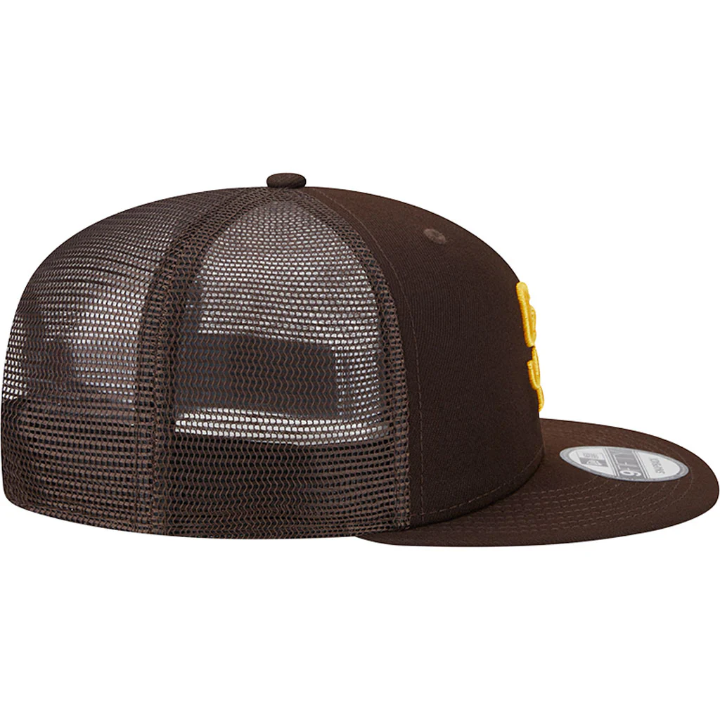 MLB San Diego Padres New Era OTC Trucker 9FIFTY Snapback Hat - Brown - Image 5