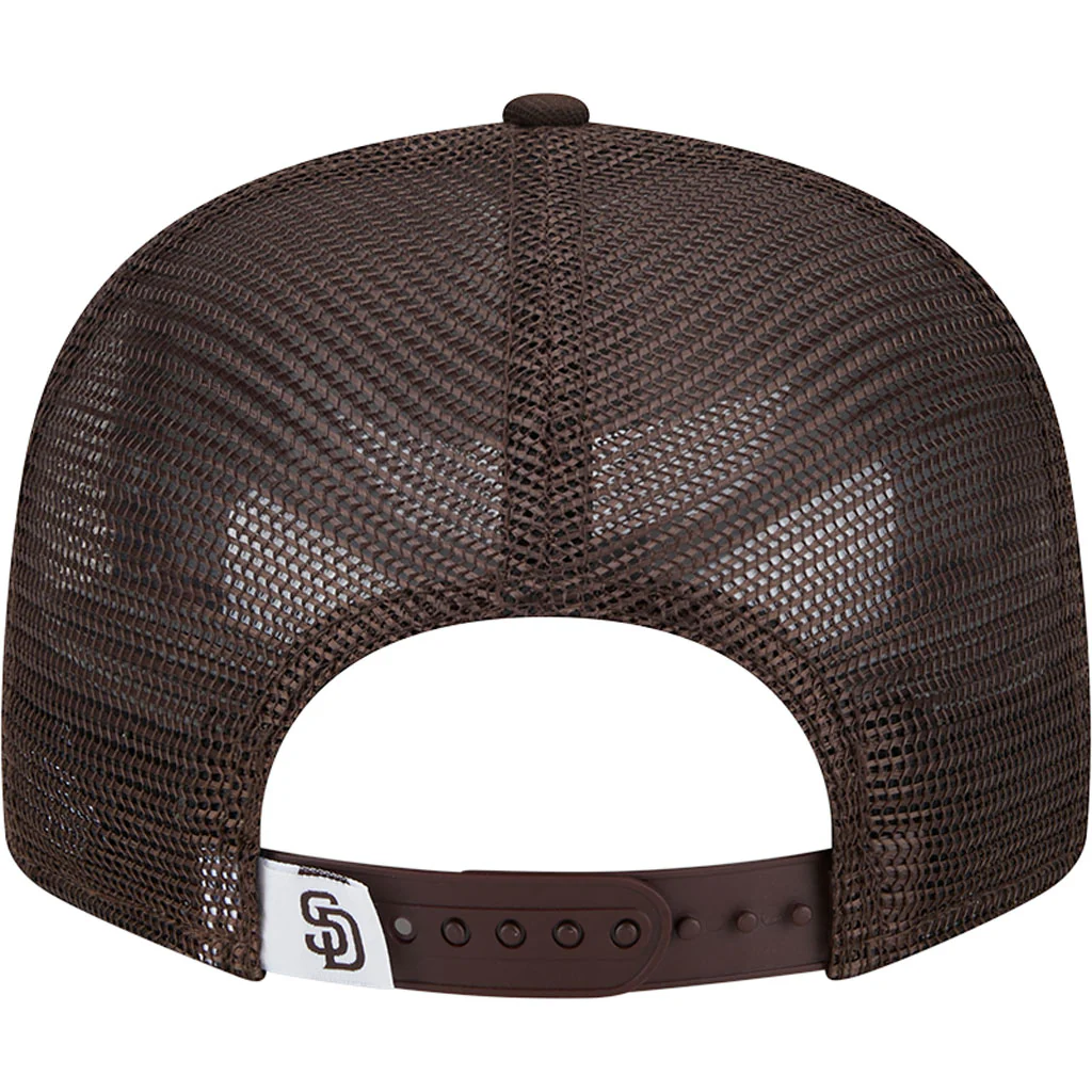 MLB San Diego Padres New Era OTC Trucker 9FIFTY Snapback Hat - Brown - Image 6