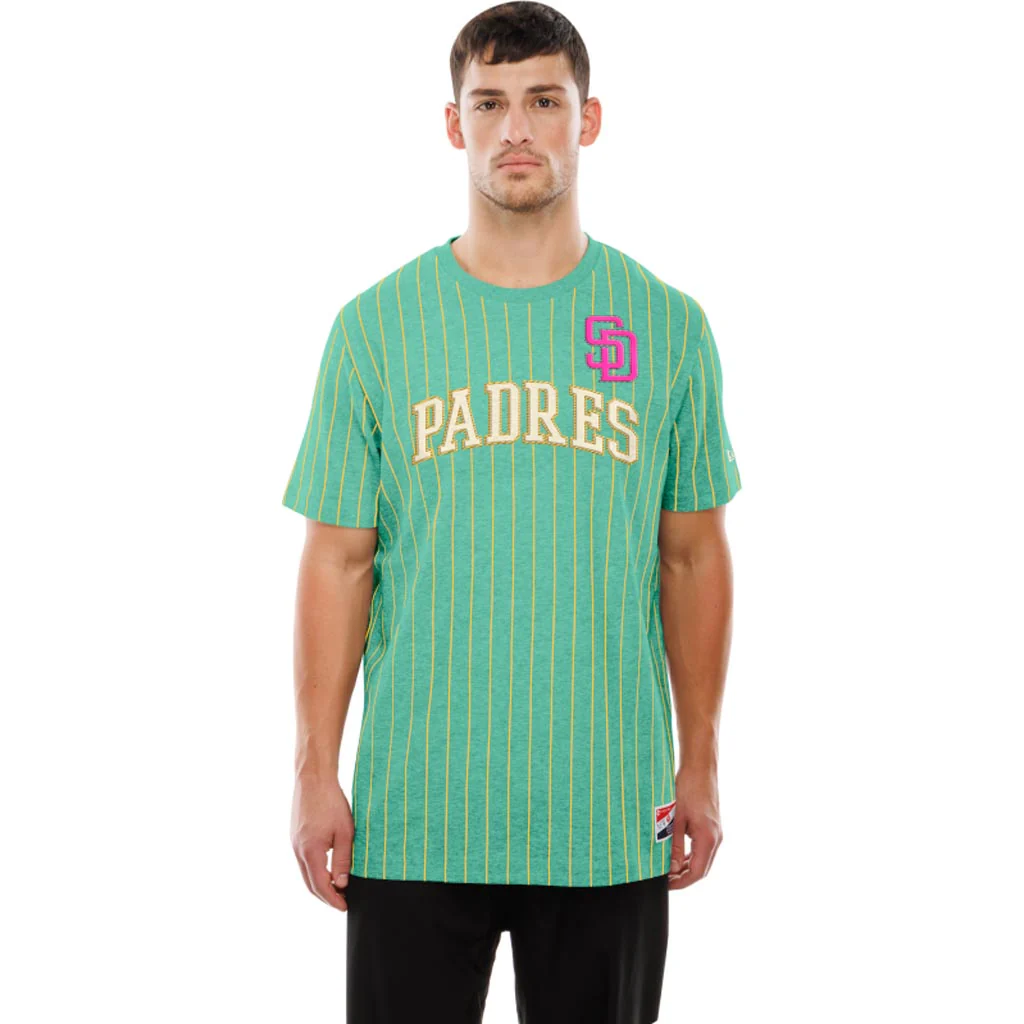 MLB San Diego Padres New Era Pinstripe T-Shirt - Green