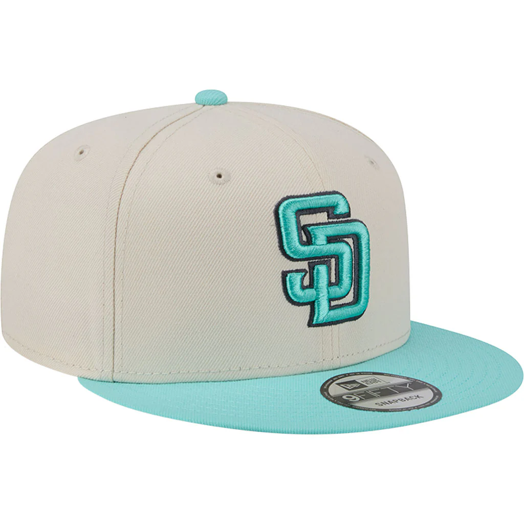 MLB San Diego Padres New Era Two-Tone Aqua 9FIFTY Snapback Hat - Light cream - Image 2