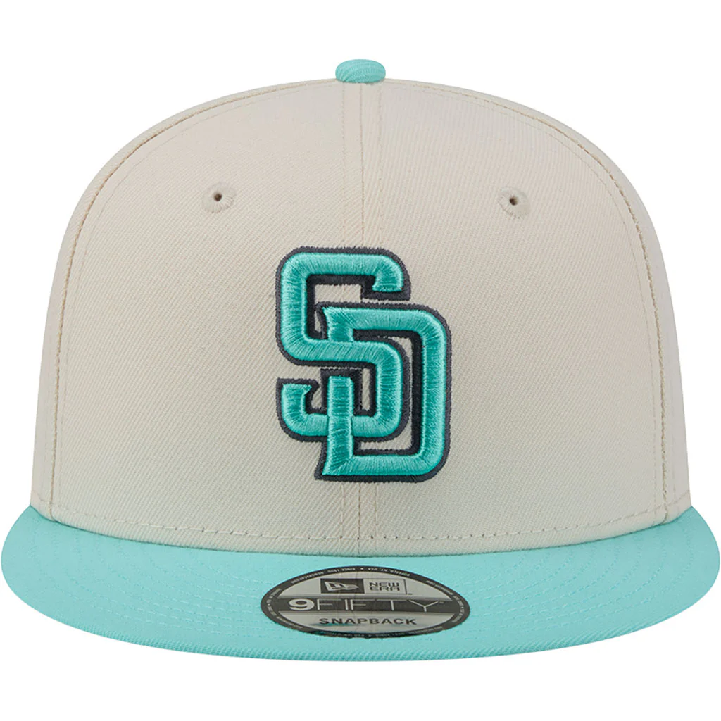 MLB San Diego Padres New Era Two-Tone Aqua 9FIFTY Snapback Hat - Light cream - Image 3