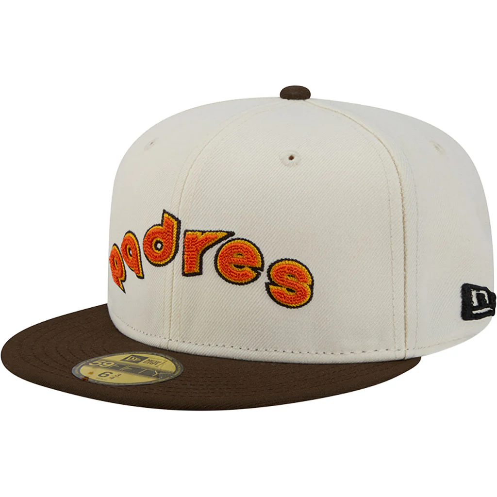 MLB San Diego Padres New Era Two-Tone Stitch 59FIFTY Fitted Hat - Cream