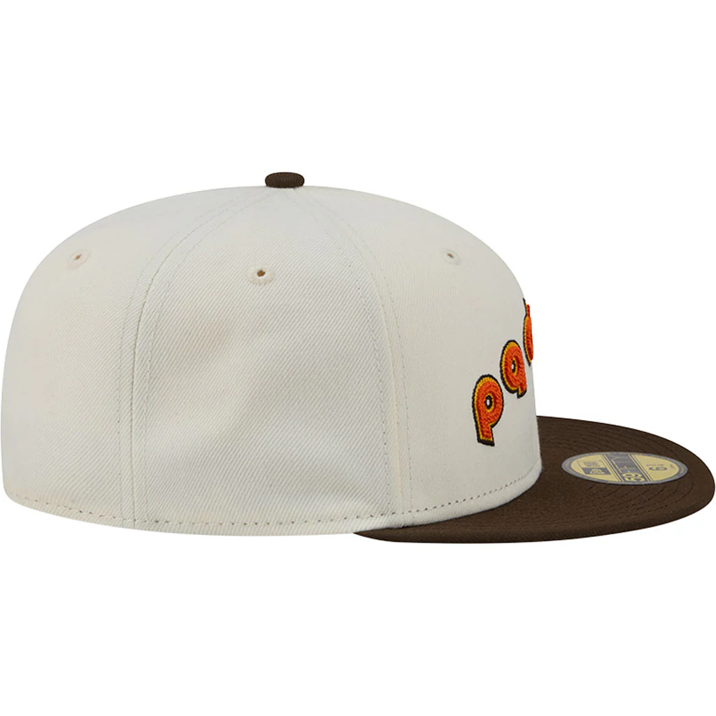 MLB San Diego Padres New Era Two-Tone Stitch 59FIFTY Fitted Hat - Cream - Image 5