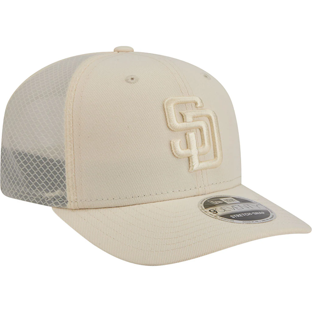 MLB San Diego Padres New Era Vanilla 9SEVENTY Stretch Snap Hat - Cream - Image 2