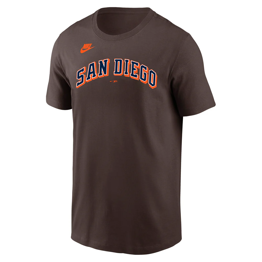 MLB San Diego Padres Nike 90's Cooperstown Cotton T-Shirt - Brown - Image 2