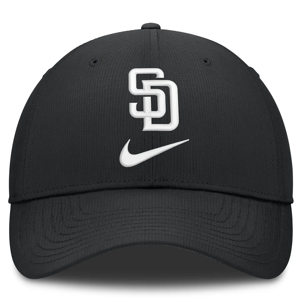 MLB San Diego Padres Nike Black & White Ripstop Structured Adjustable Hat - Black - Image 2