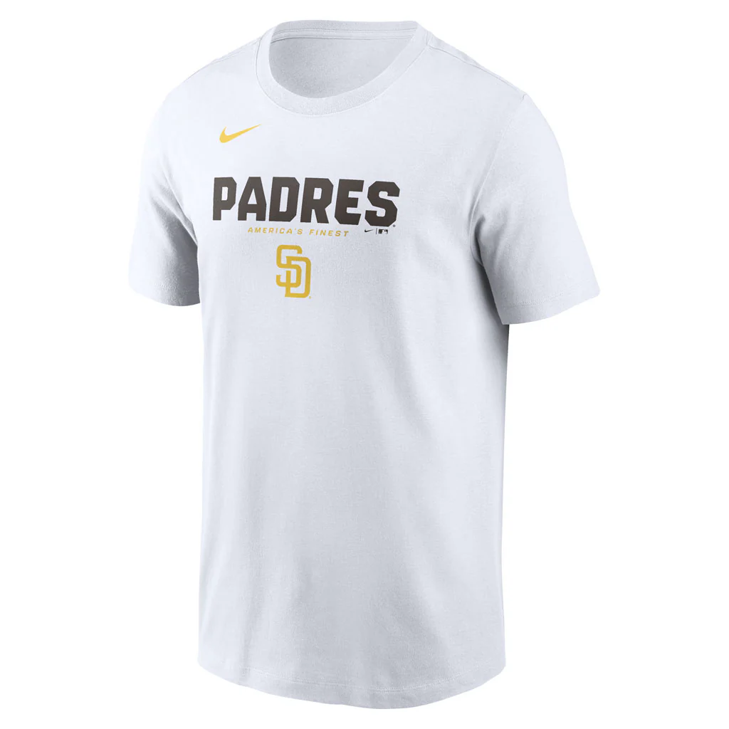 MLB San Diego Padres Nike Bold Team Name T-Shirt - White - Image 2