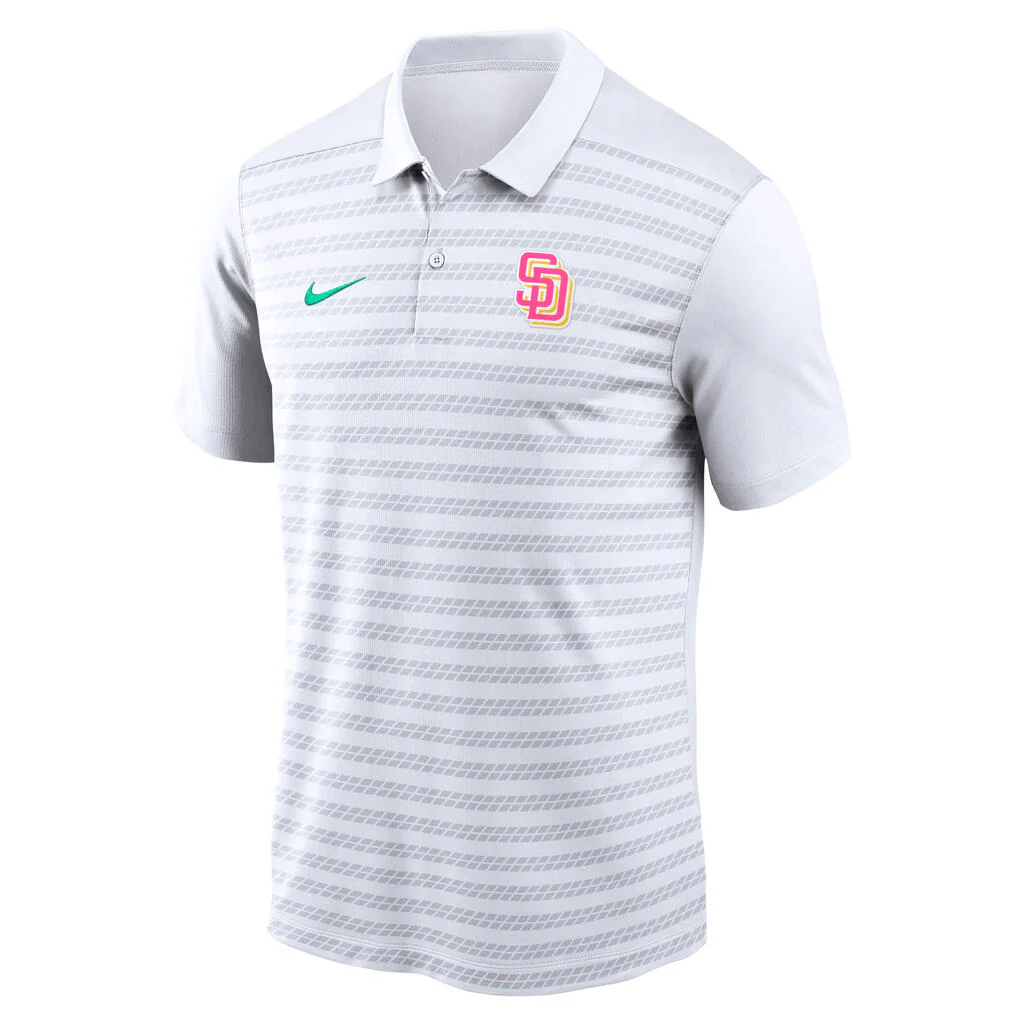 MLB San Diego Padres Nike City Connect Authentic Collection Victory Polo - White - Image 2