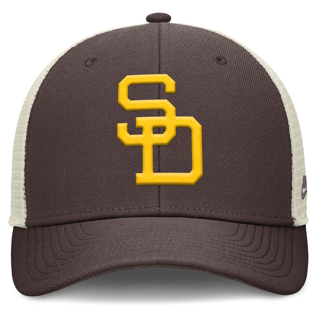 MLB San Diego Padres Nike Cooperstown Trucker Snapback Hat - Brown - Image 2