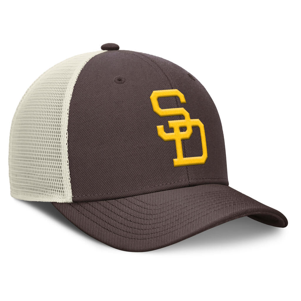 MLB San Diego Padres Nike Cooperstown Trucker Snapback Hat - Brown - Image 3