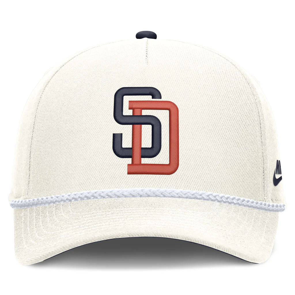 MLB San Diego Padres Nike Rope Cooperstown Adjustable Hat - Cream - Image 3