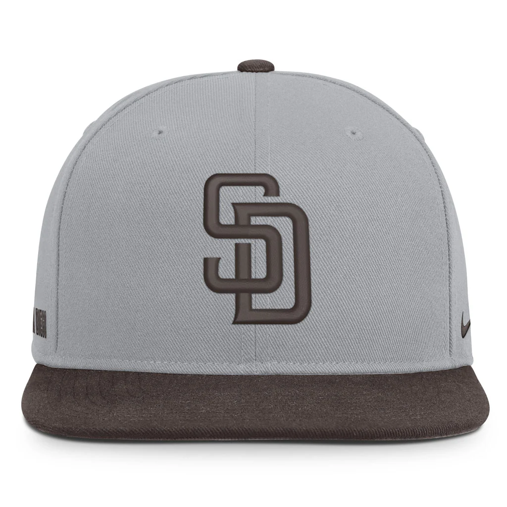 MLB San Diego Padres Nike Two-Tone Primetime Pro Snapback Hat - Graphite - Image 3