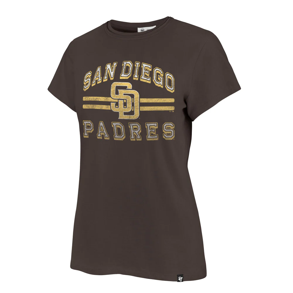 MLB San Diego Padres Women's '47 Bright Eyed Frankie T-Shirt - Brown - Image 2