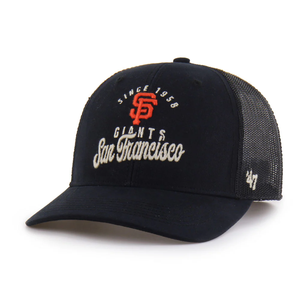 MLB San Francisco Giants '47 Vintage Pitstop Trucker Snapback Hat - Black