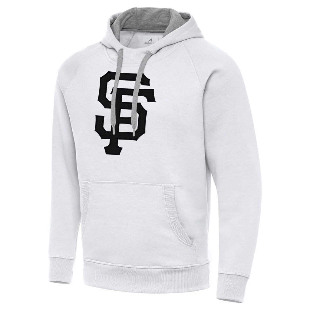 MLB San Francisco Giants Antigua Full Front Victory Pullover Hoodie - White