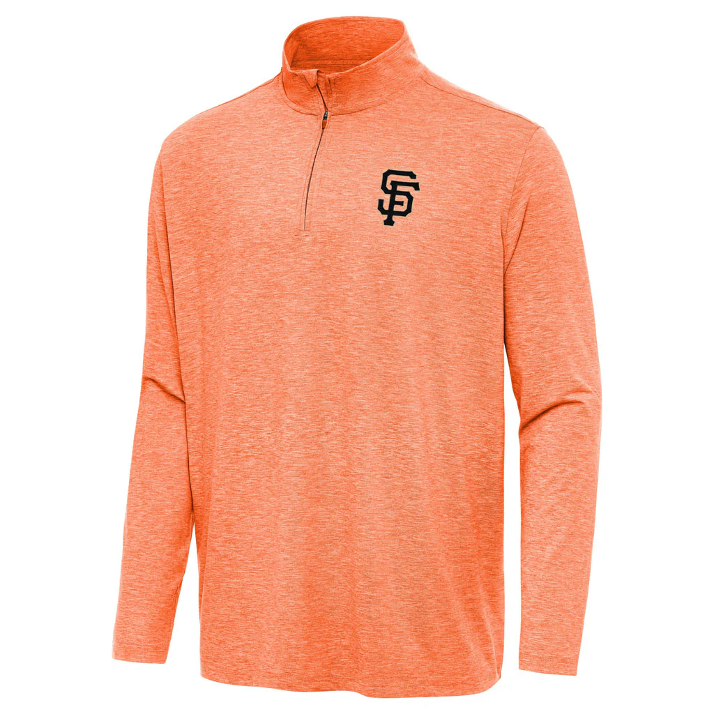 MLB San Francisco Giants Antigua Hunk 1/4 Zip Pullover Jacket - Orange