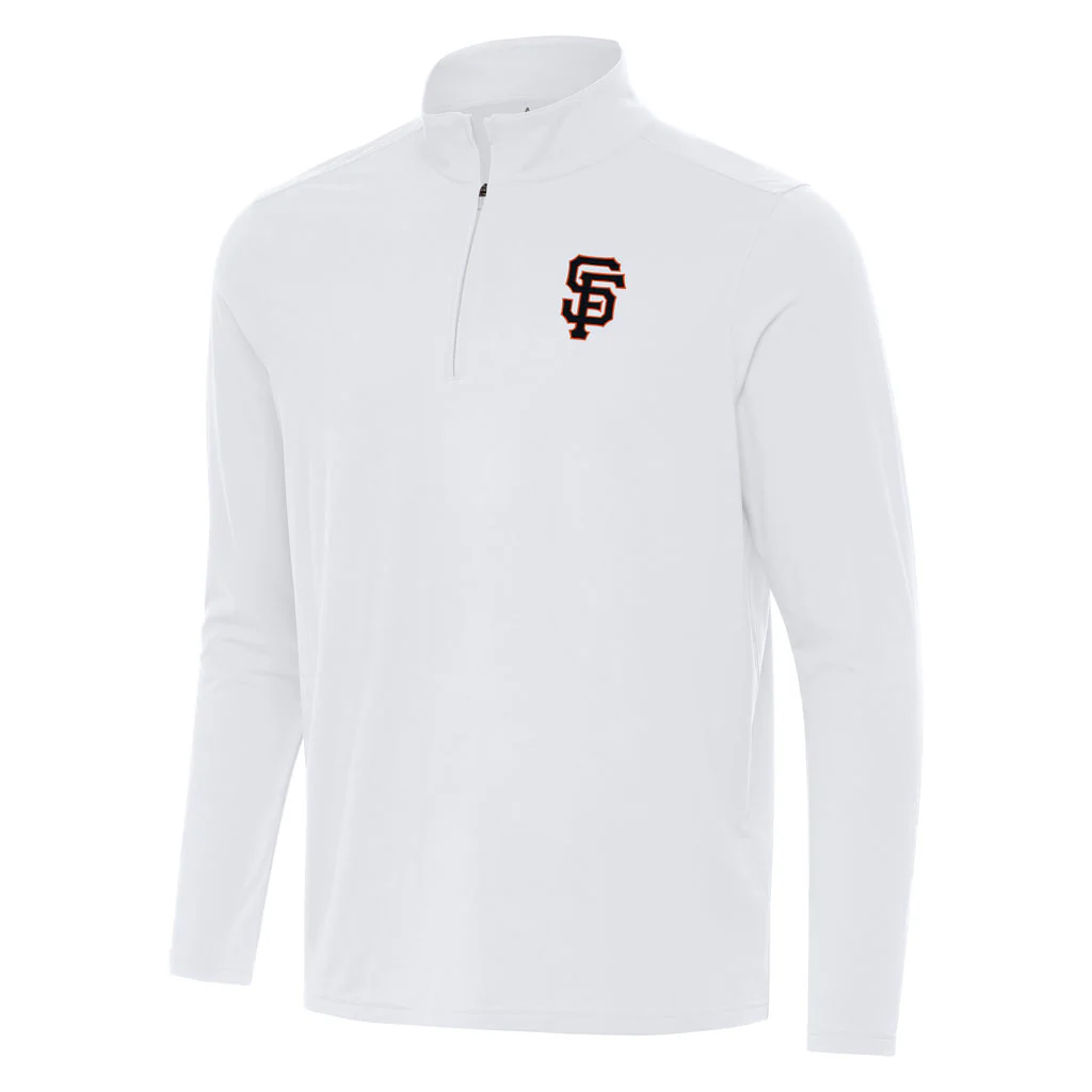 MLB San Francisco Giants Antigua Intent 1/4 Zip Pullover Jacket - White