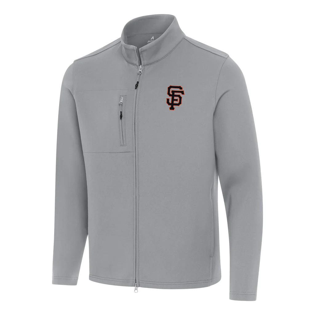 MLB San Francisco Giants Antigua Objection DBP Full Zip Jacket - Gray