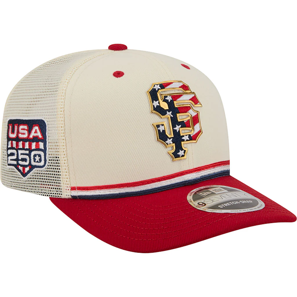 MLB San Francisco Giants New Era 2026 4th of July 9SEVENTY Stretch Snapback Hat - Cream - Image 2