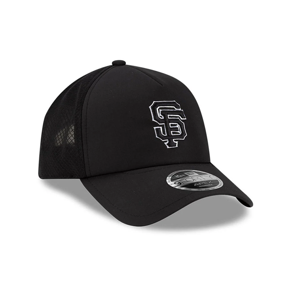 MLB San Francisco Giants New Era Batting Practice Apex 9FORTY Snapback Hat - Black - Image 2