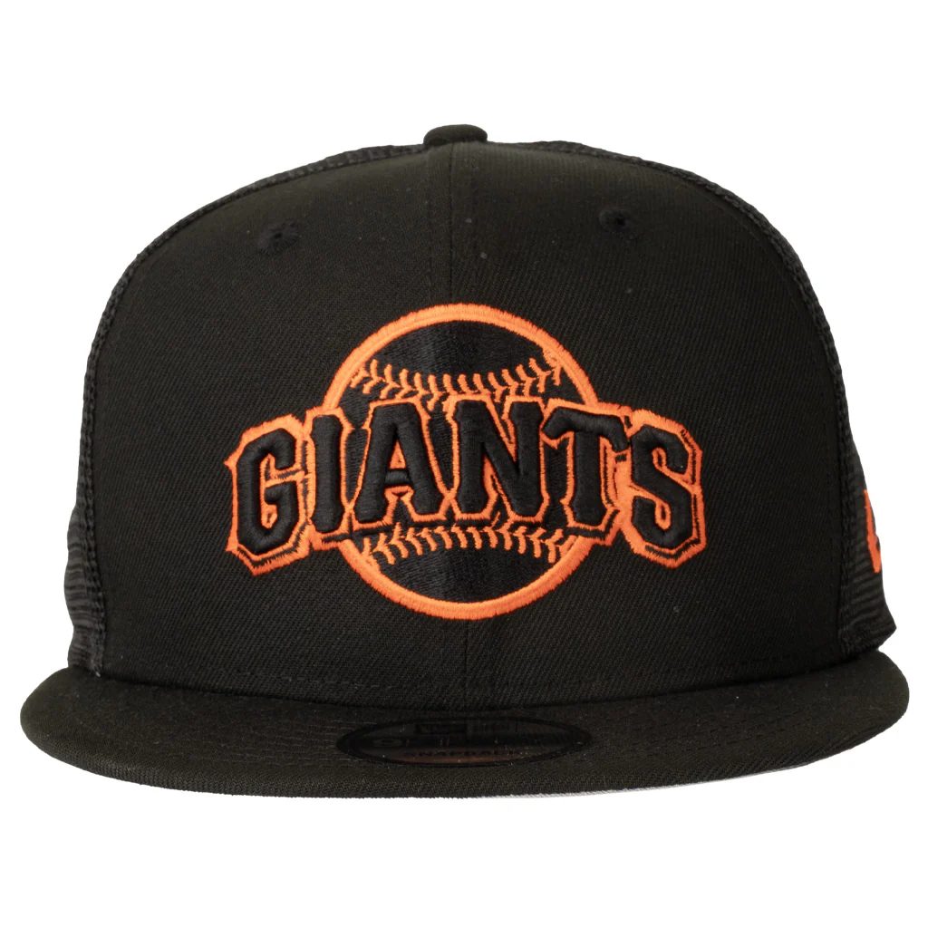 MLB San Francisco Giants New Era Shadowline 9FIFTY Snapback Trucker Hat - Black - Image 2