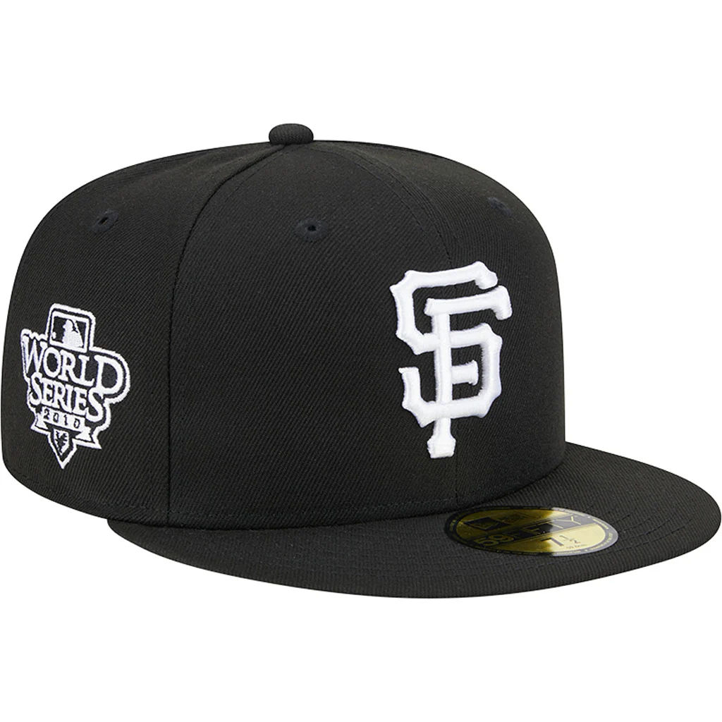 MLB San Francisco Giants New Era Side Patch Black & White 59FIFTY Fitted Hat - Black - Image 2