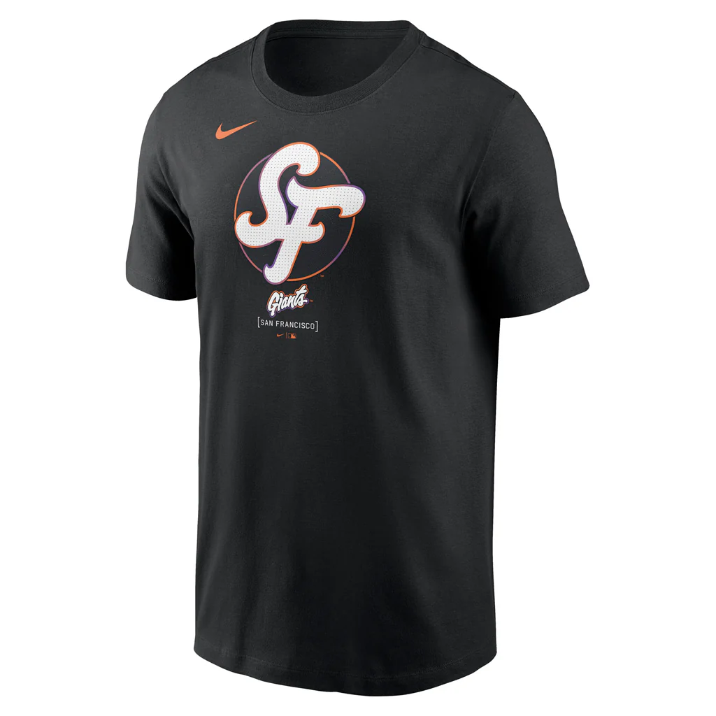 MLB San Francisco Giants Nike 2025 City Connect Logo Cotton T-Shirt - Black - Image 2