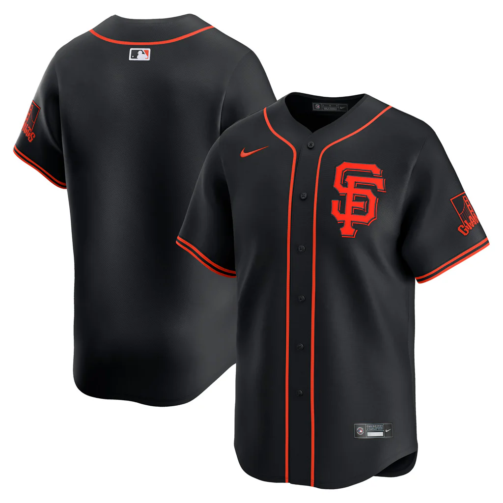 MLB San Francisco Giants Nike Alternate Limited Jersey - Black - Image 3