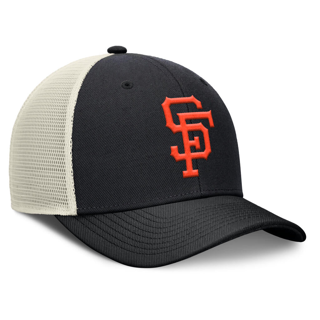 MLB San Francisco Giants Nike Cooperstown Trucker Snapback Hat - Black - Image 3
