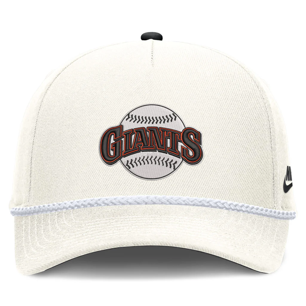MLB San Francisco Giants Nike Rope Cooperstown Adjustable Hat - Cream - Image 3