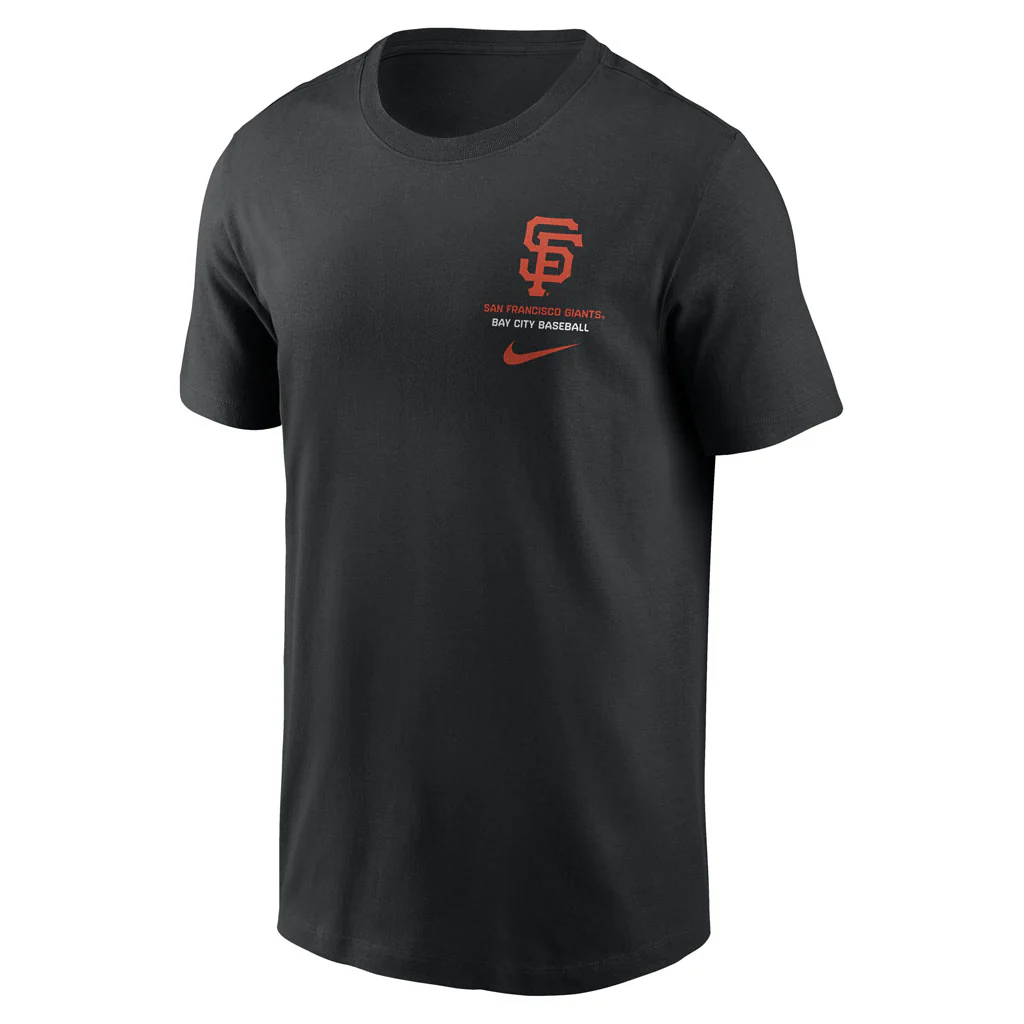 MLB San Francisco Giants Nike Two-Hit Cotton T-shirt - Black - Image 2