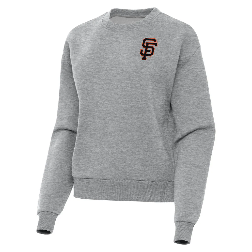 MLB San Francisco Giants Women's Antigua Victory Crewneck Sweater - Heather gray