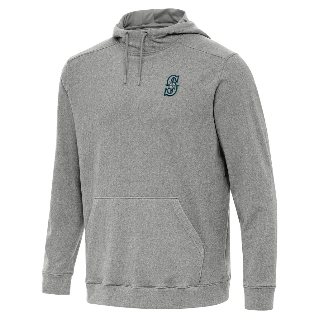 MLB Seattle Mariners Antigua Cloud Pullover Hoodie - Heather black