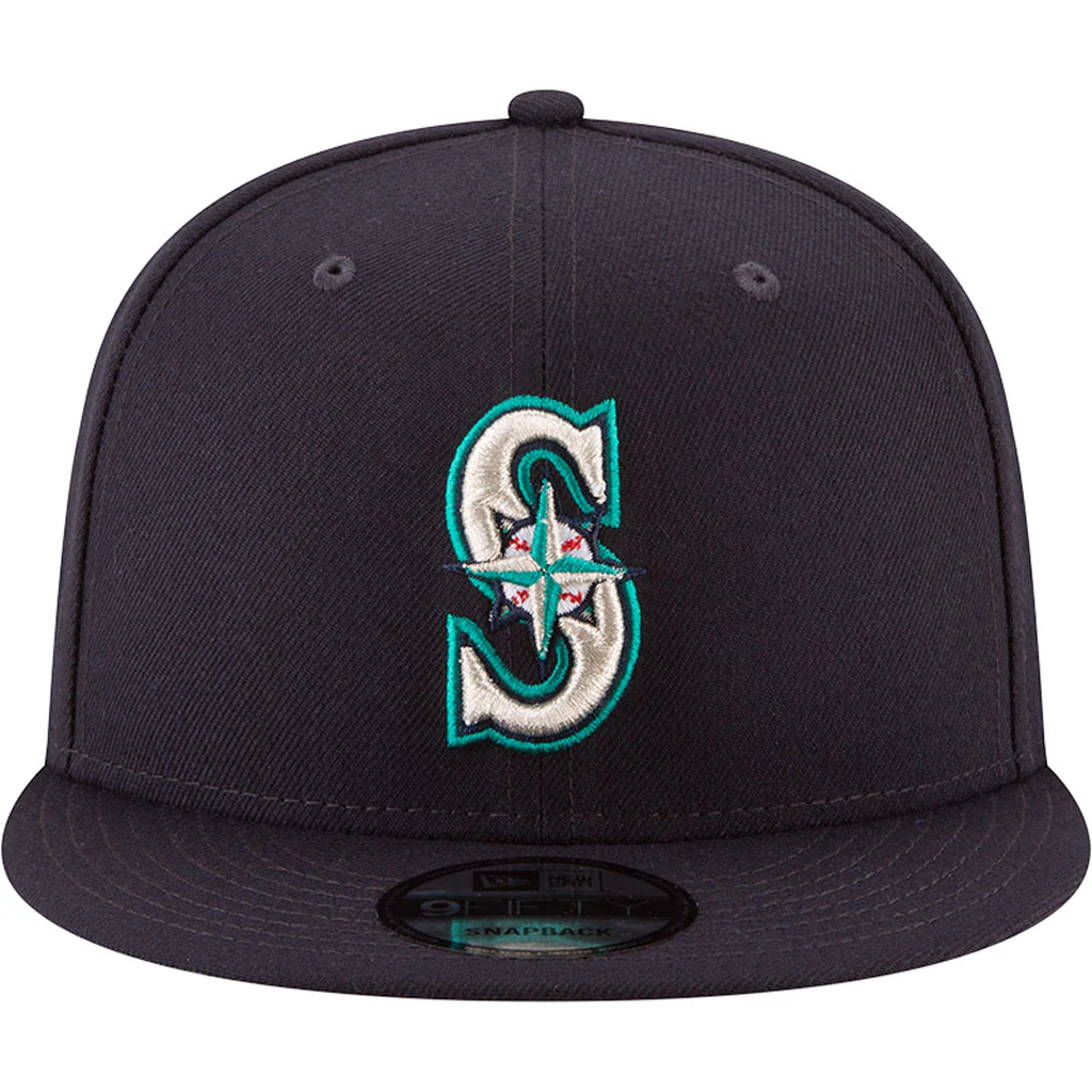 MLB Seattle Mariners New Era Basic 9FIFTY Snapback Hat - Navy - Image 3