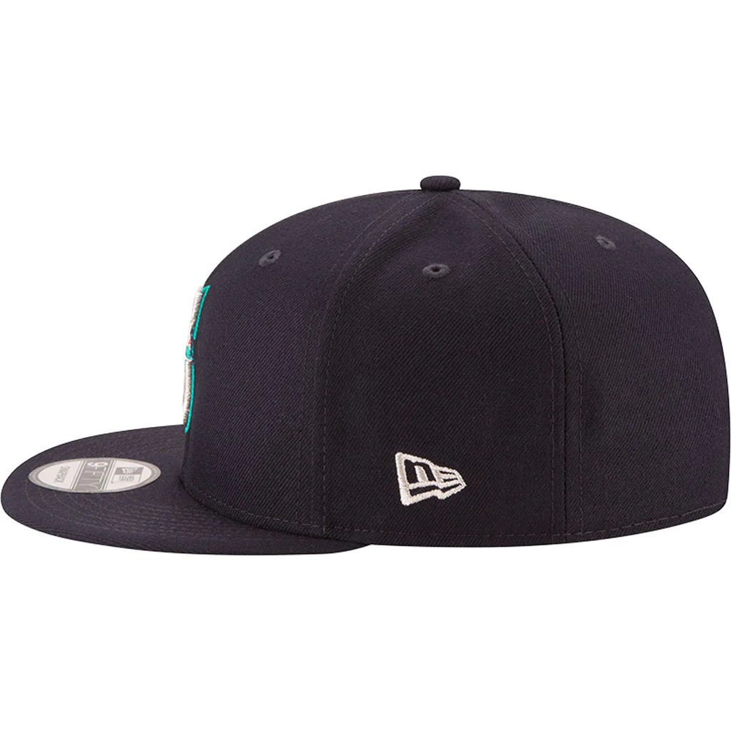 MLB Seattle Mariners New Era Basic 9FIFTY Snapback Hat - Navy - Image 4