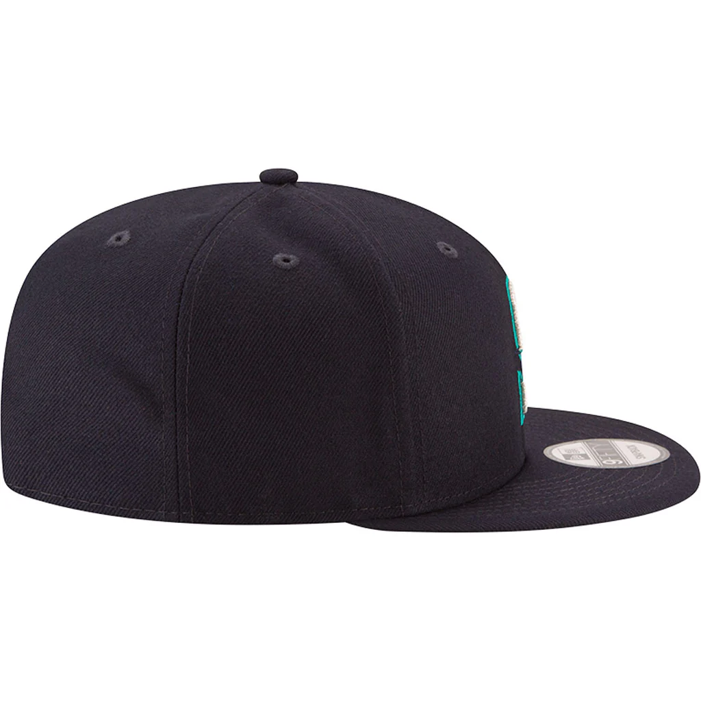 MLB Seattle Mariners New Era Basic 9FIFTY Snapback Hat - Navy - Image 5