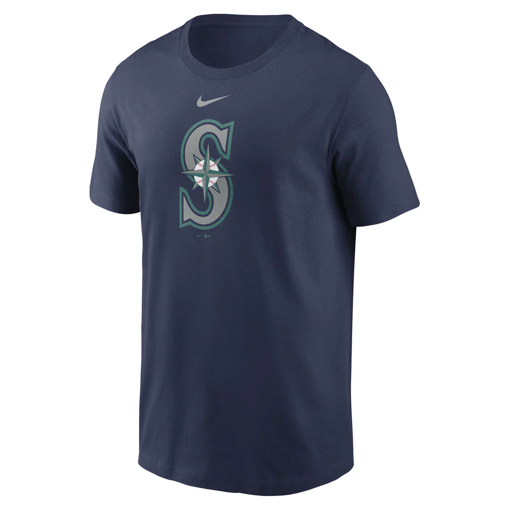 MLB Seattle Seahawks Nike Cotton Logo T-Shirt - Navy - Image 2