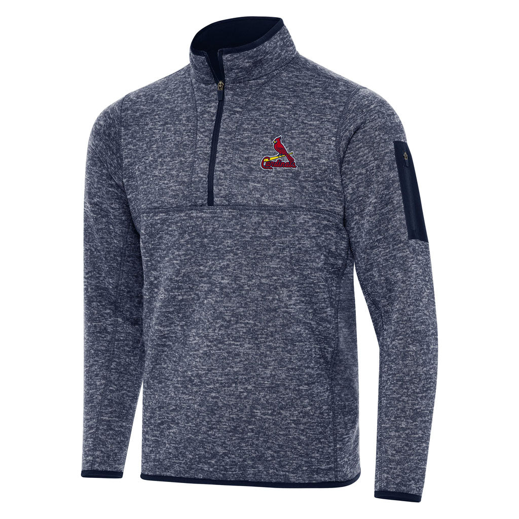 MLB St. Louis Cardinals Antigua Fortune 1/4 Zip Pullover Jacket - Navy