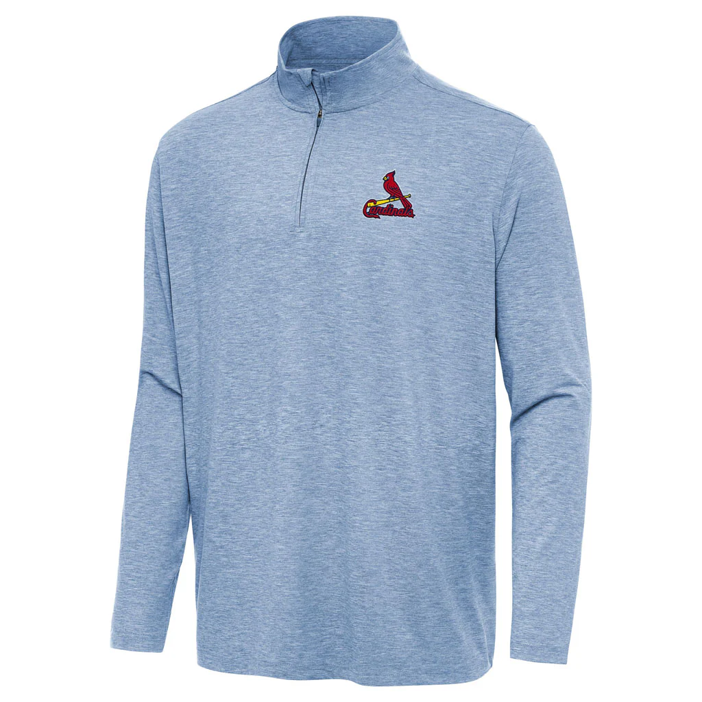 MLB St. Louis Cardinals Antigua Hunk 1/4 Zip Pullover Jacket - Light blue