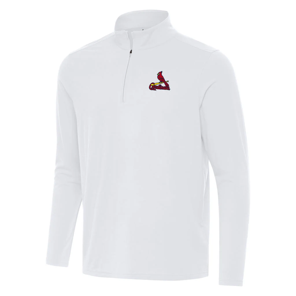 MLB St. Louis Cardinals Antigua Intent 1/4 Zip Pullover Jacket - White